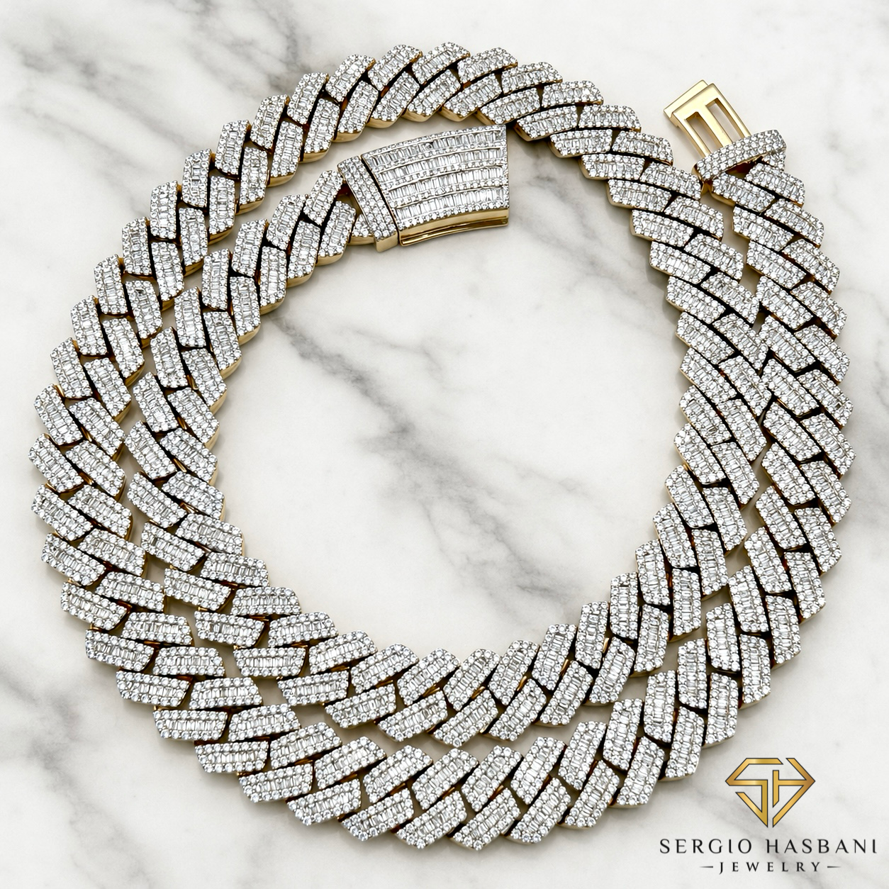 10K 12.5MM VVS Lab Diamond Cuban Link Chain