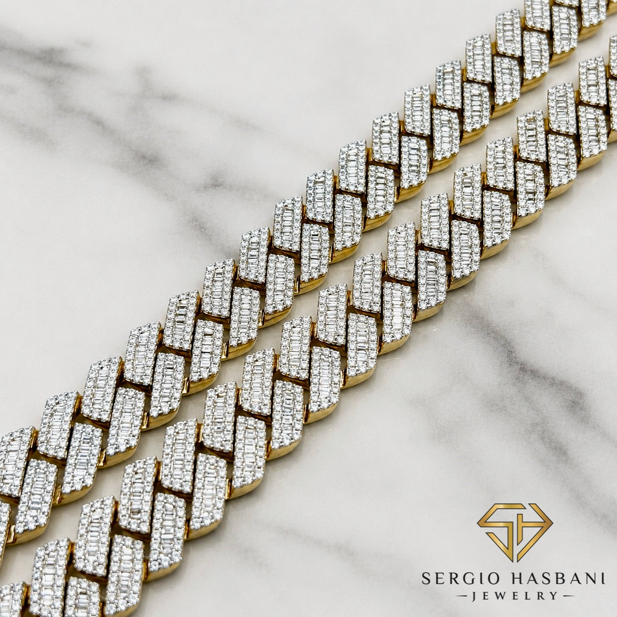 10K 12.5MM VVS Lab Diamond Cuban Link Chain