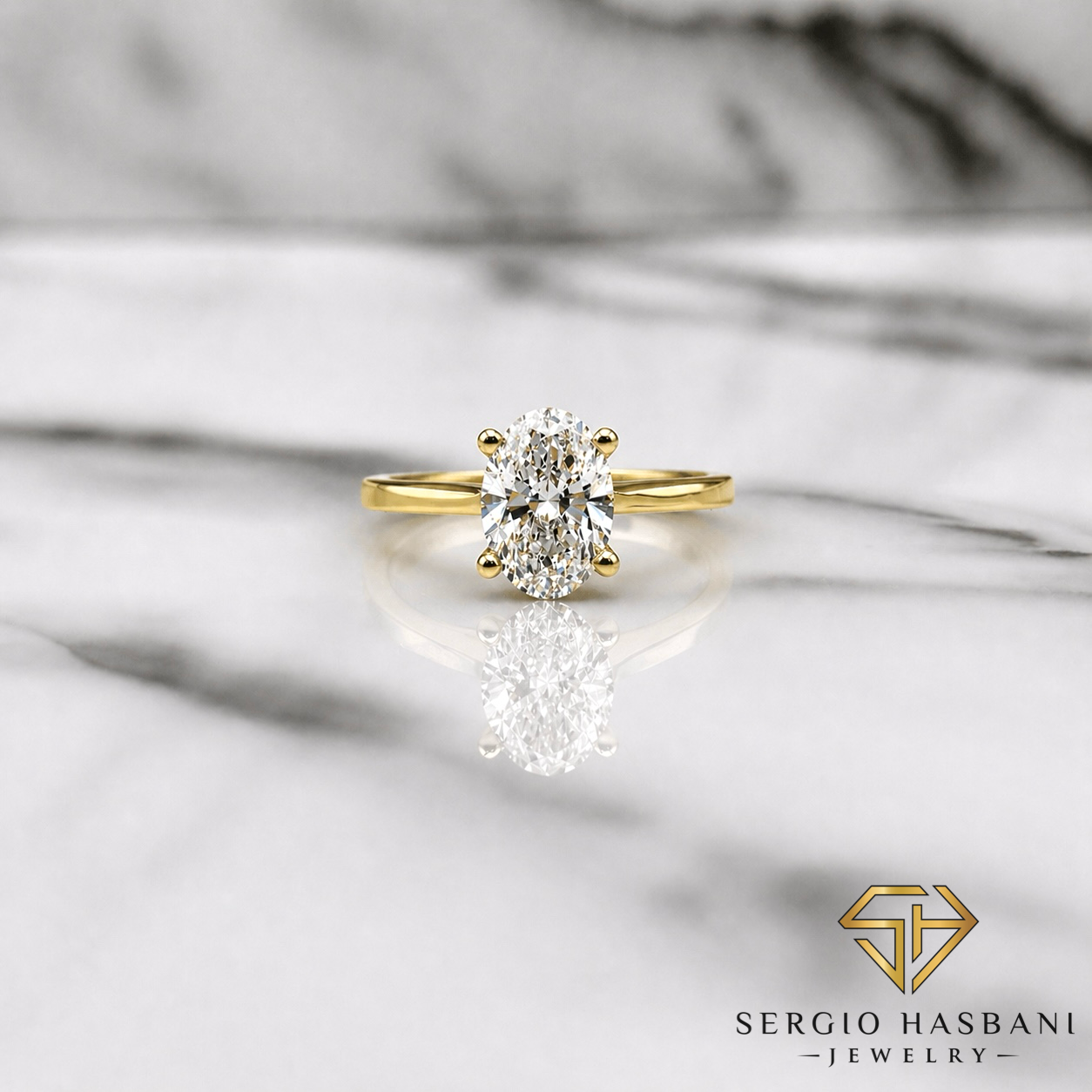 14K SOLITAIRE 1.5CT OVAL VS1 E Lab Diamond Engagement Ring