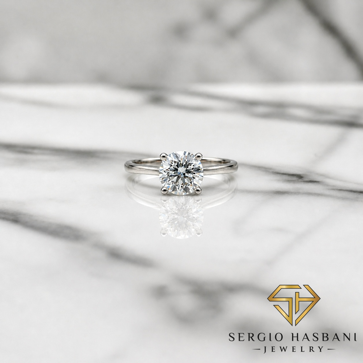 14K SOLITAIRE 1CT ROUND VS1 E Lab Diamond Engagement Ring