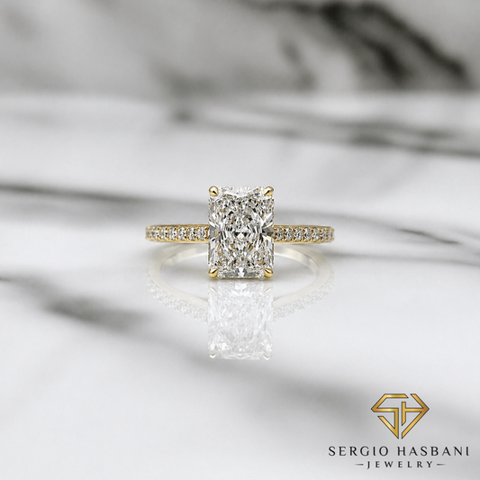 14K 2.35CT RADIANT Lab Diamond Engagement Ring