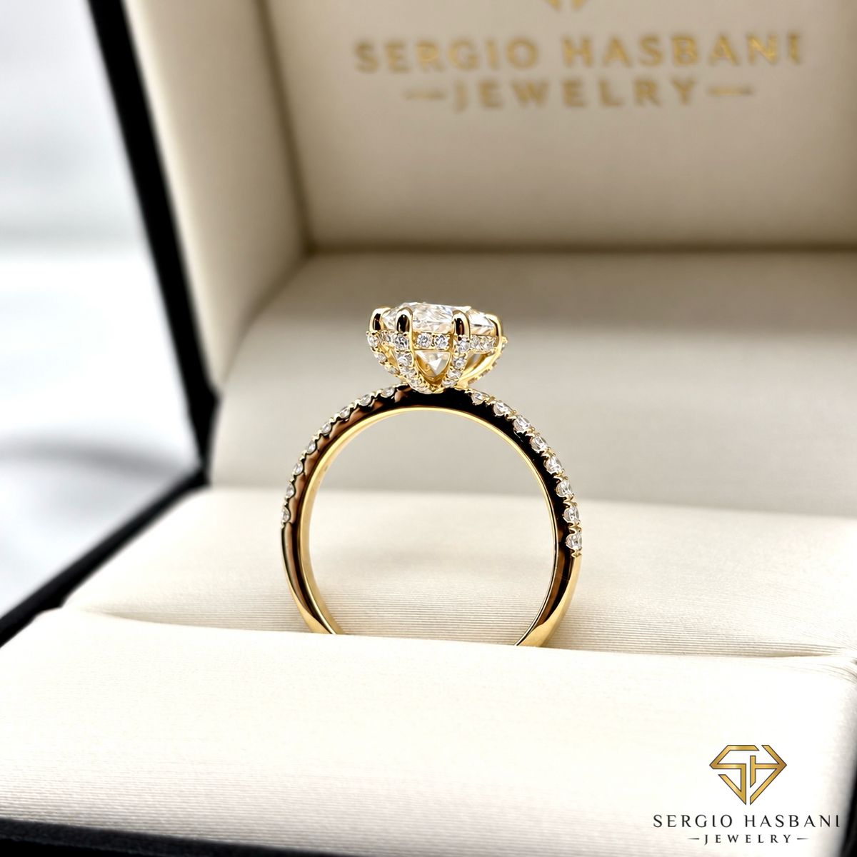 14K 2.47CT Marquise Lab Diamond Engagement Ring