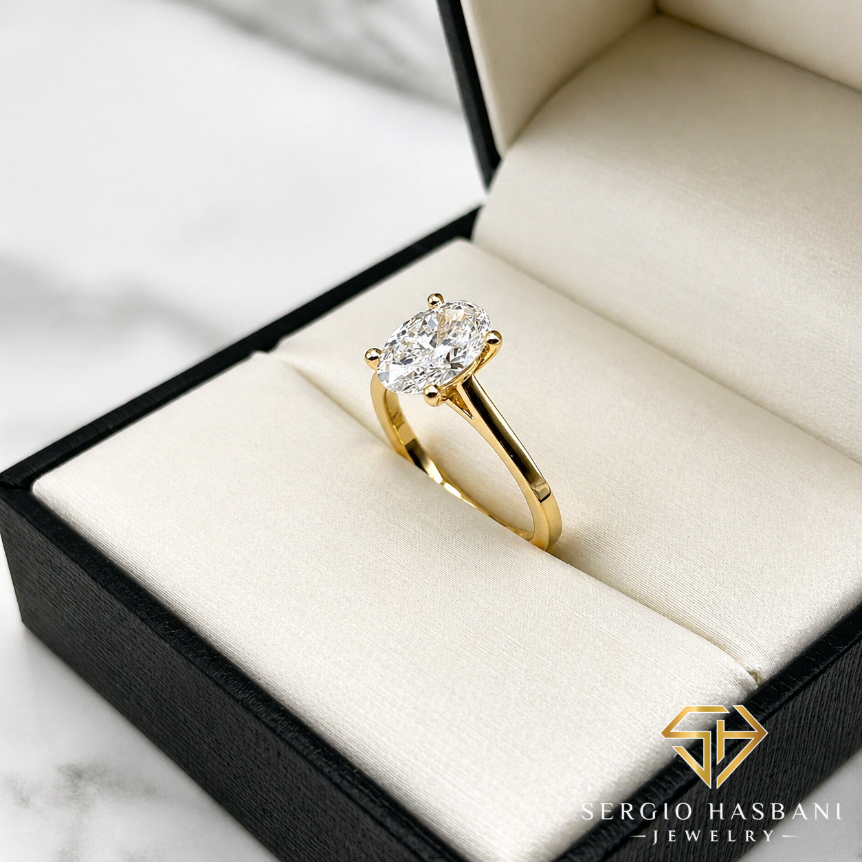 14K SOLITAIRE 1.5CT OVAL VS1 E Lab Diamond Engagement Ring