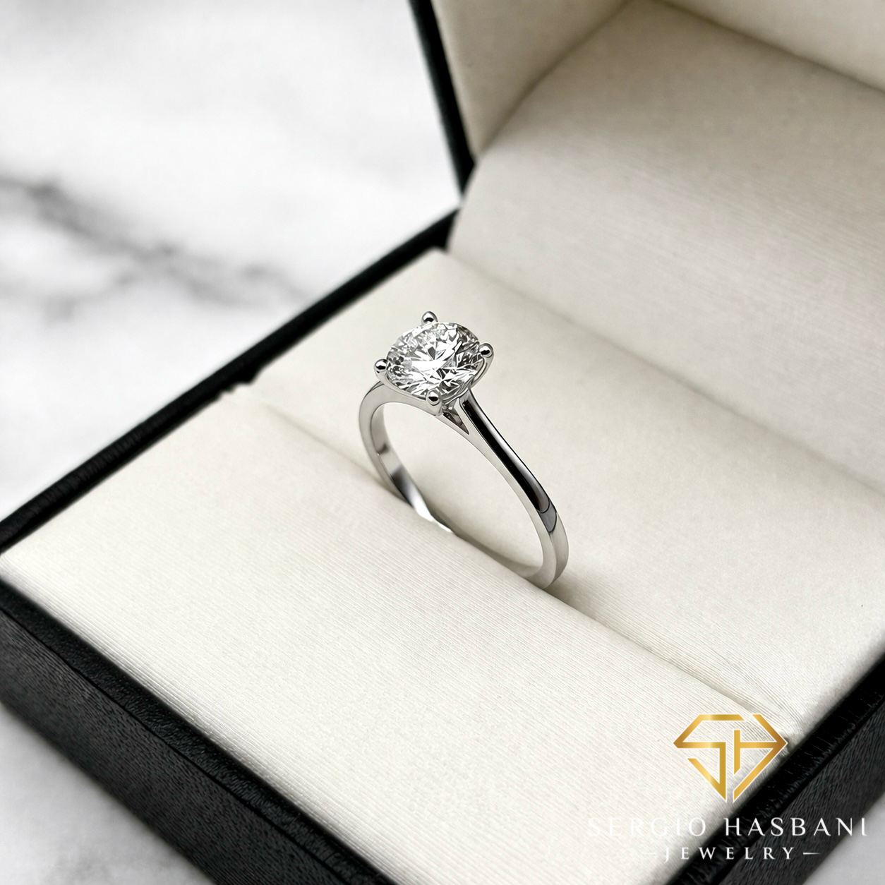 14K SOLITAIRE 1CT ROUND VS1 E Lab Diamond Engagement Ring
