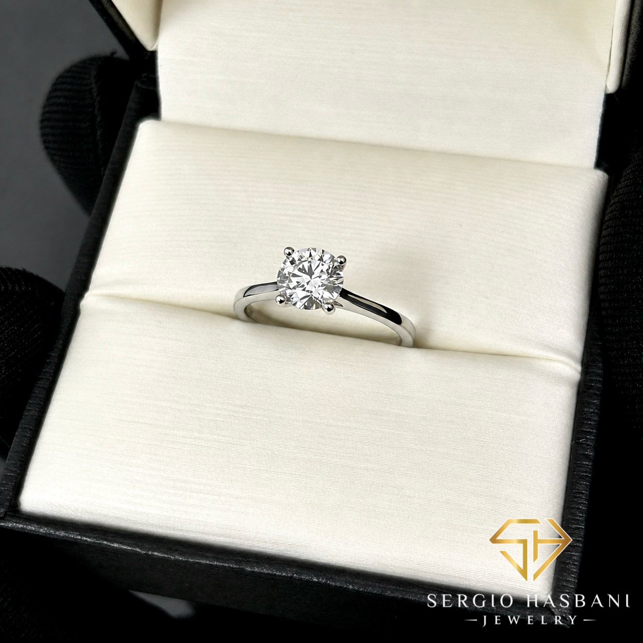 14K SOLITAIRE 1CT ROUND VS1 E Lab Diamond Engagement Ring