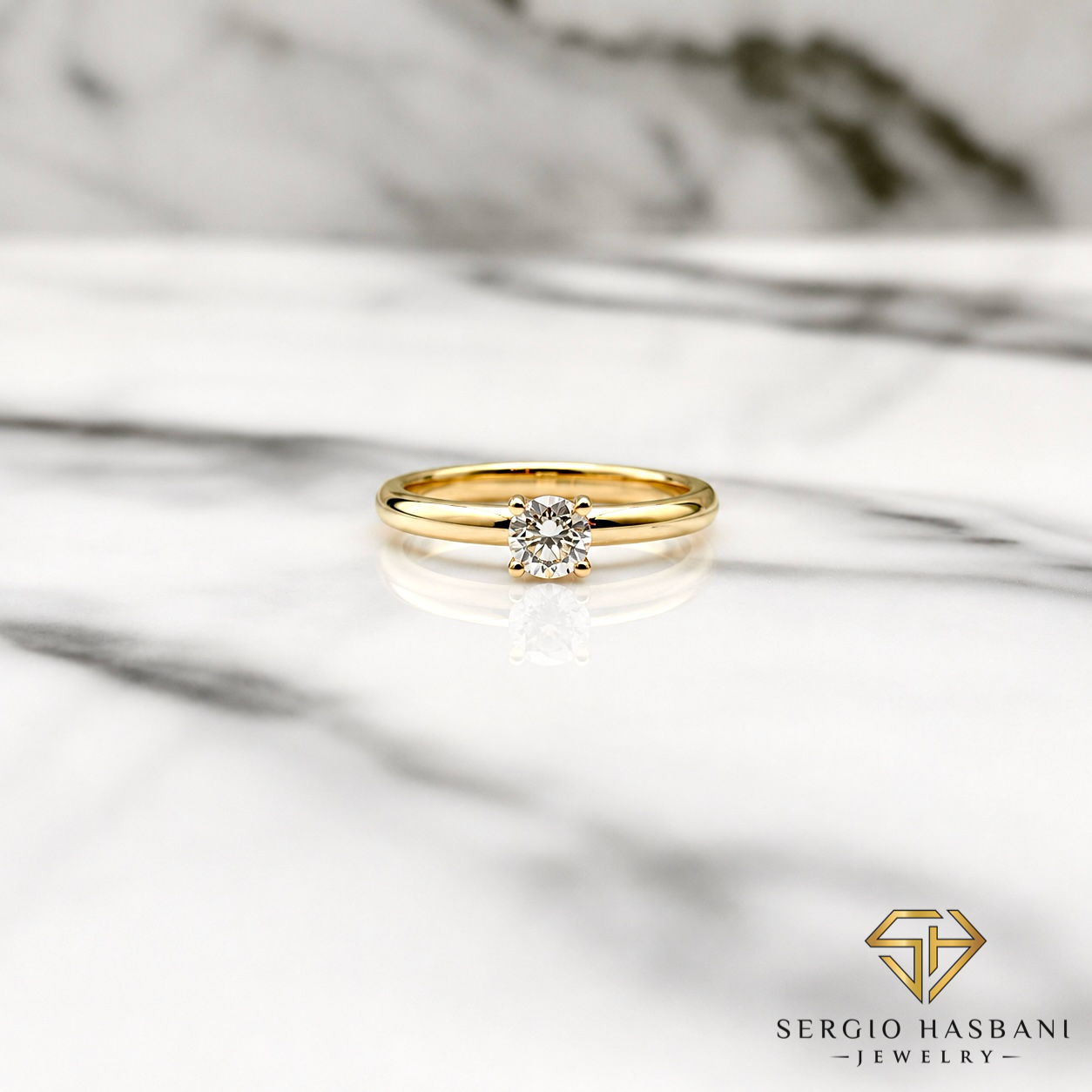 18K 0.25CT SOLITAIRE Lab Diamond Ring