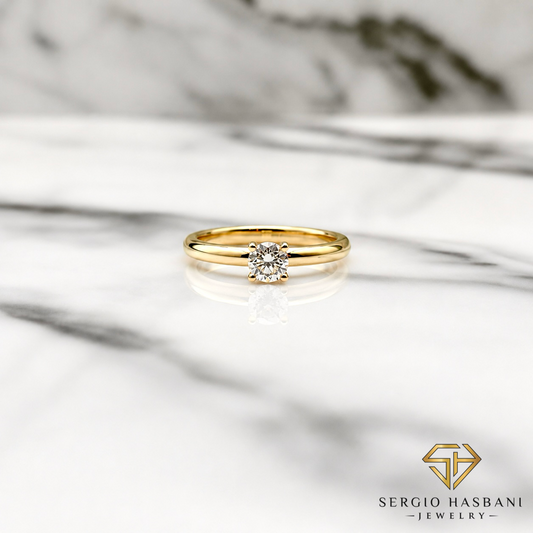 18K 0.25CT SOLITAIRE Lab Diamond Ring