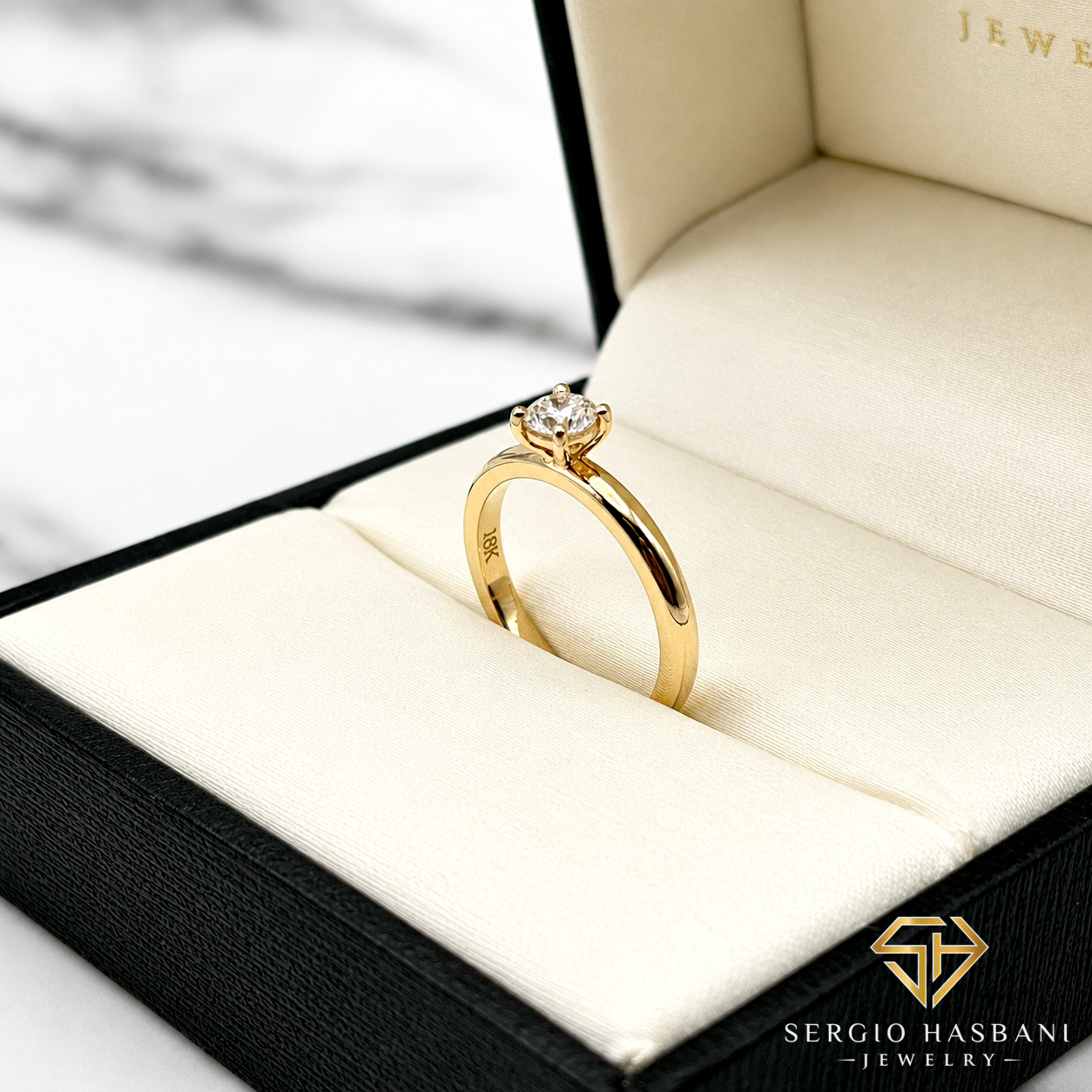 18K 0.25CT SOLITAIRE Lab Diamond Ring