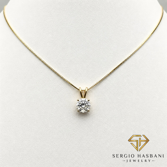 10K 1.00CT VS1 SOLITAIRE Lab Diamond Necklace