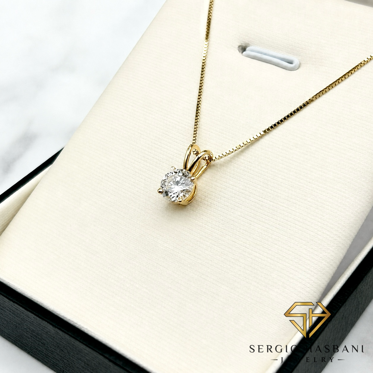10K 1.00CT VS1 SOLITAIRE Lab Diamond Necklace
