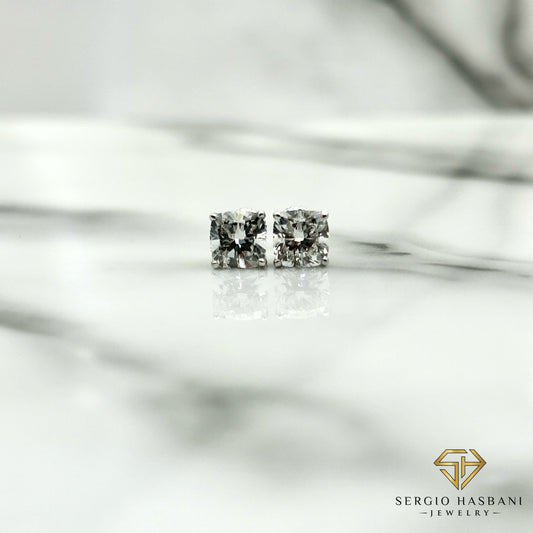 10K 2.00CT VS1 Lab Diamond CUSHION Stud Earrings