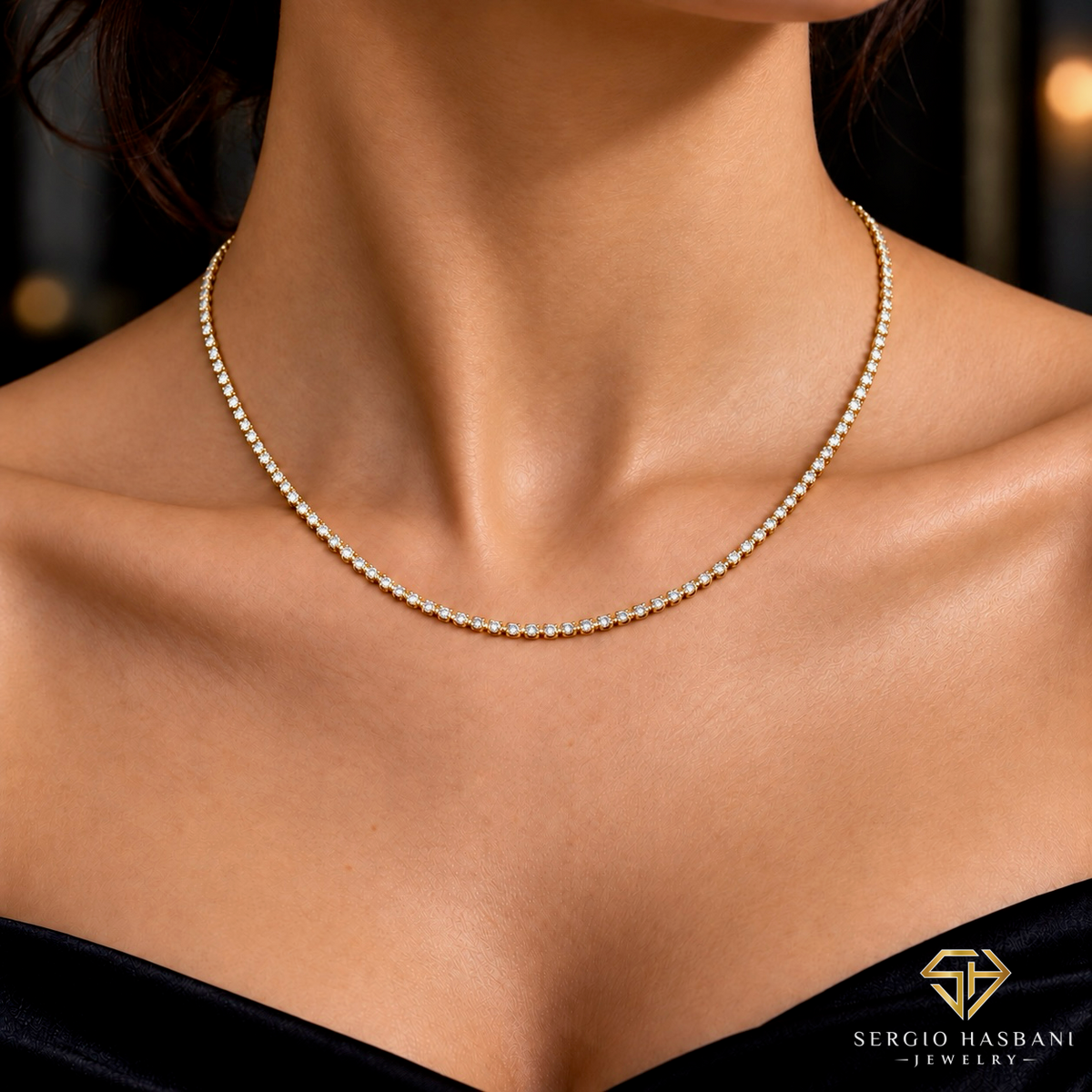 10K 2.2MM VVS Lab Diamond Tennis Chain