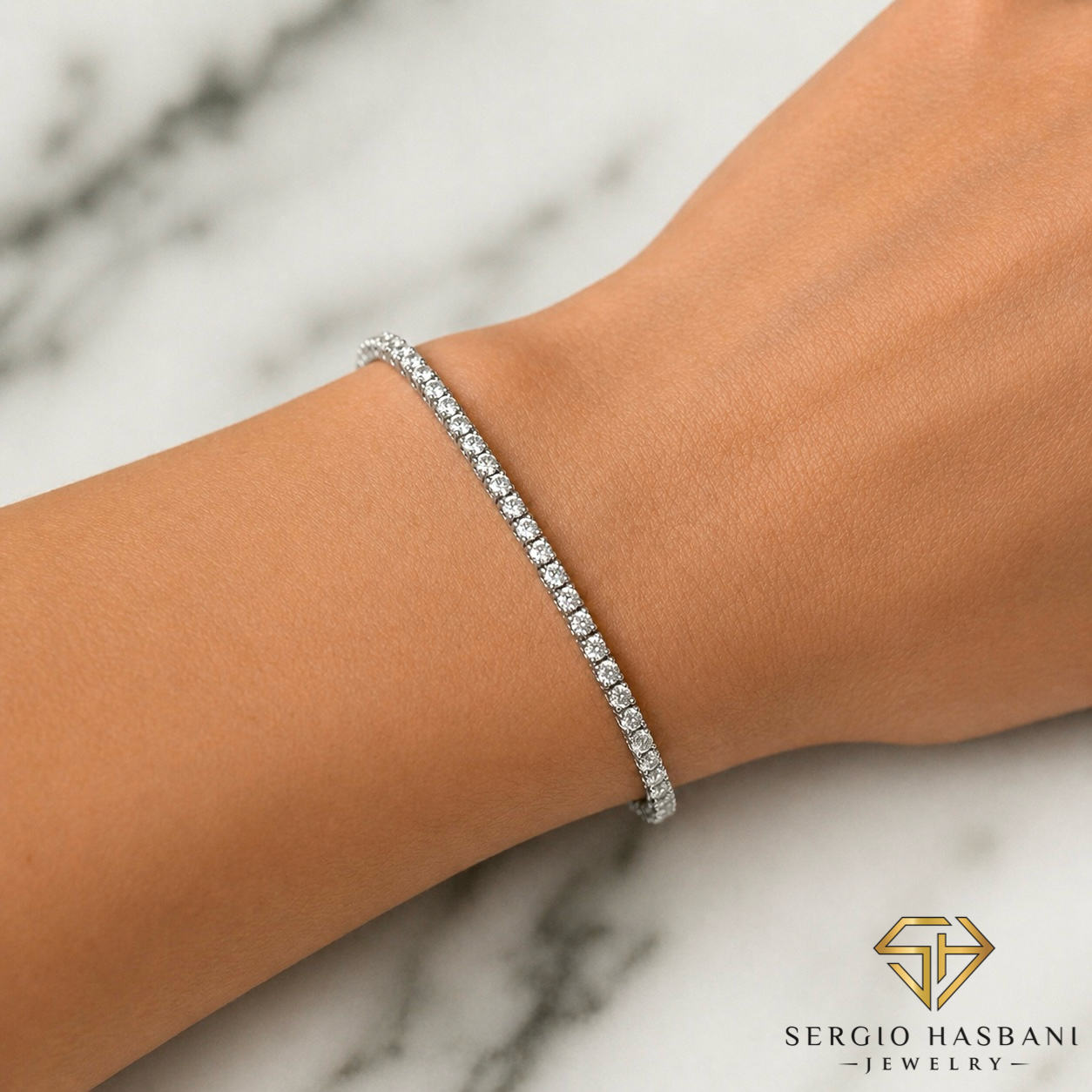 10K 2.4MM VVS Lab Diamond Tennis Bracelet