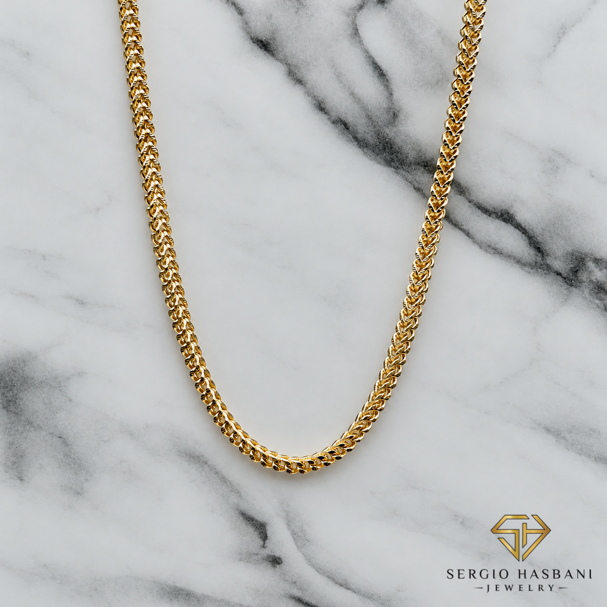 10K 2.5MM Franco 2Tone Diamond Cut Chain