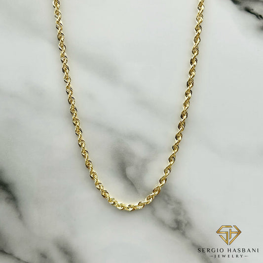 10K 2.6MM Laser Cut Rope Chain