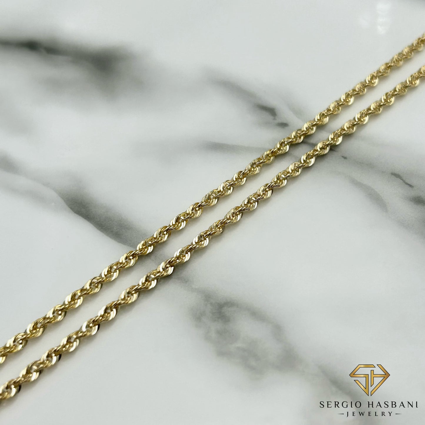 10K 2.6MM Laser Cut Rope Chain