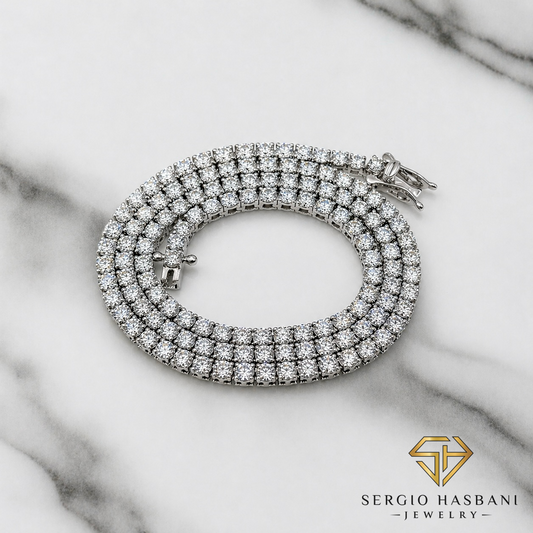 10K 2.9MM VVS Lab Diamond Tennis Choker Necklace