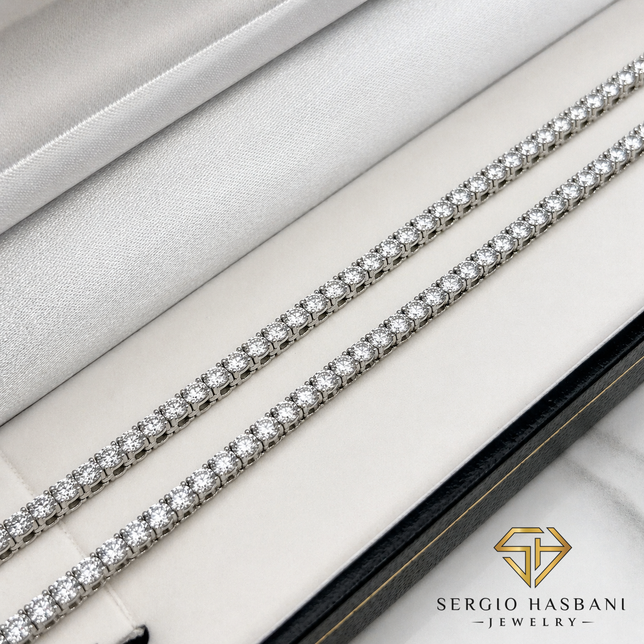 10K 2.9MM VVS Lab Diamond Tennis Choker Necklace