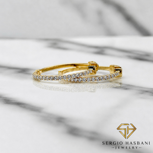 10K 25MM VVS Lab Diamond HOOP Earrings