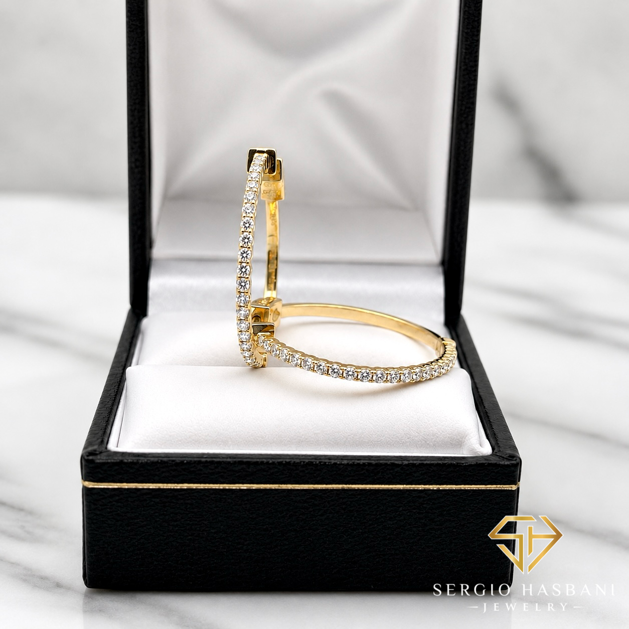 10K 25MM VVS Lab Diamond HOOP Earrings