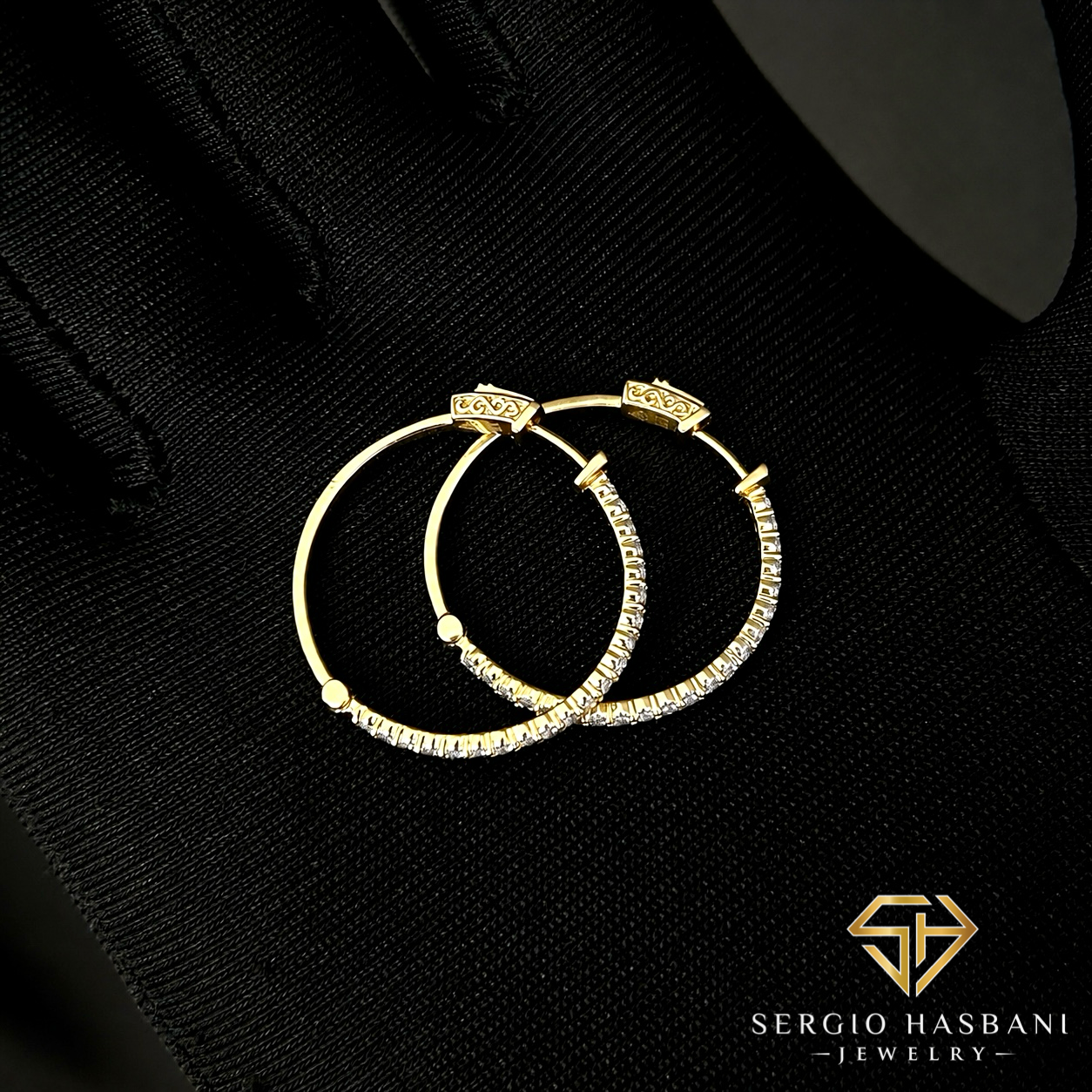 10K 25MM VVS Lab Diamond HOOP Earrings