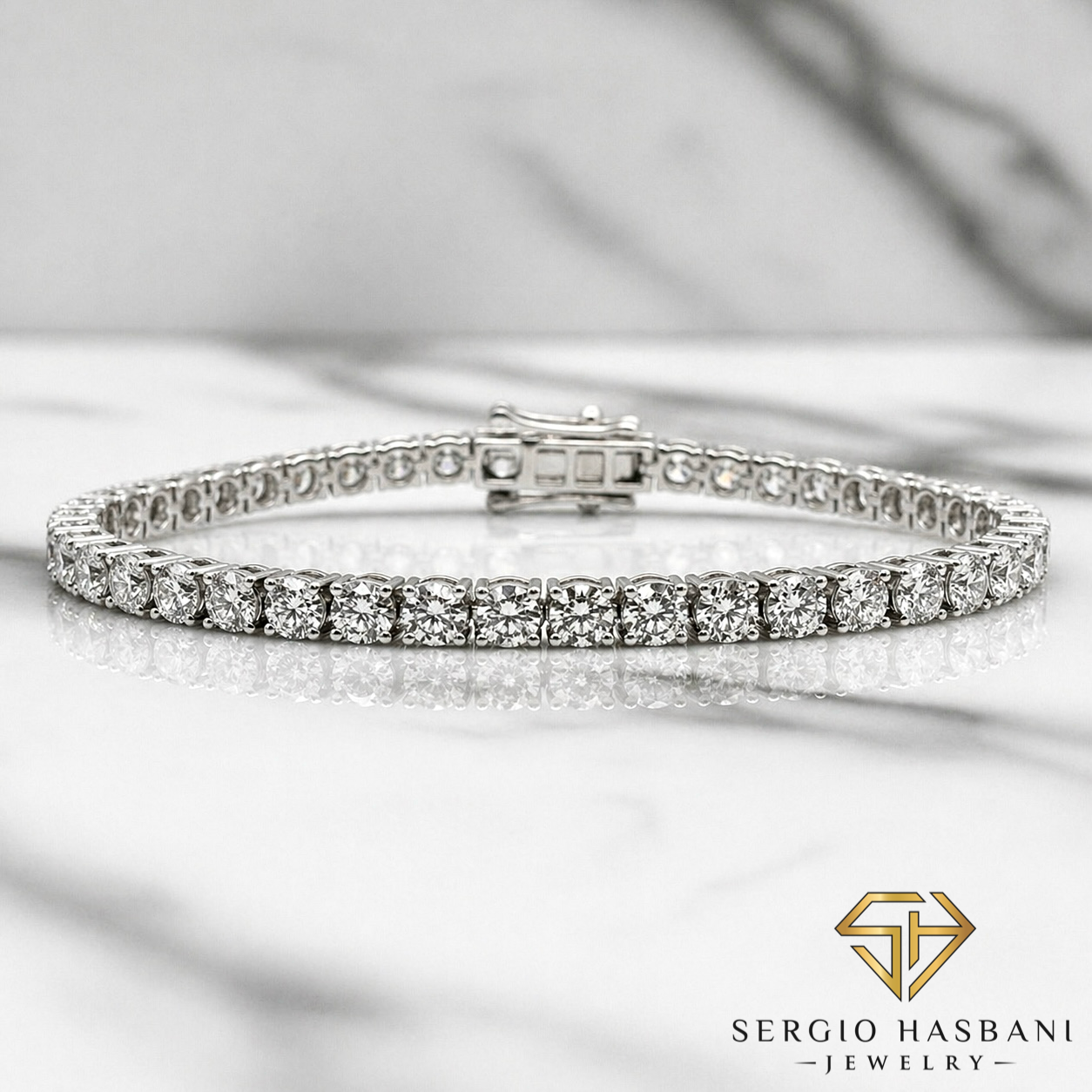 10K 3.5MM VVS Lab Diamond Tennis Bracelet
