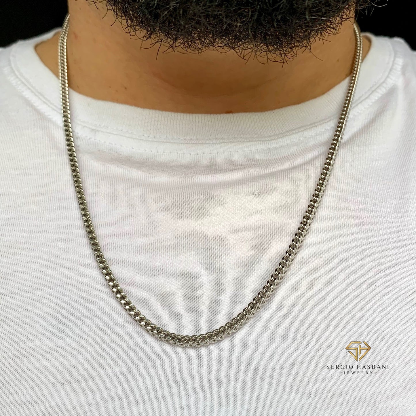 10K 3MM White Franco Chain