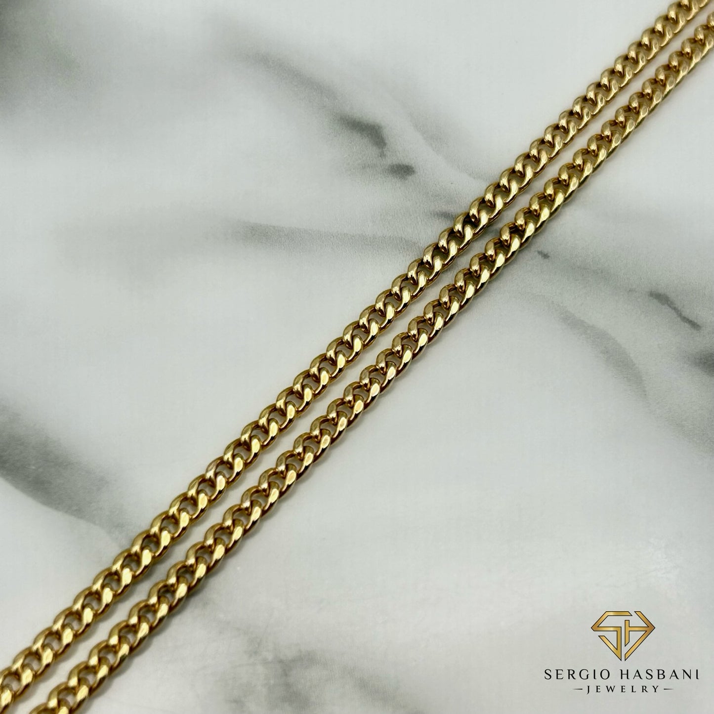 10K 3MM Baby Cuban Link Chain