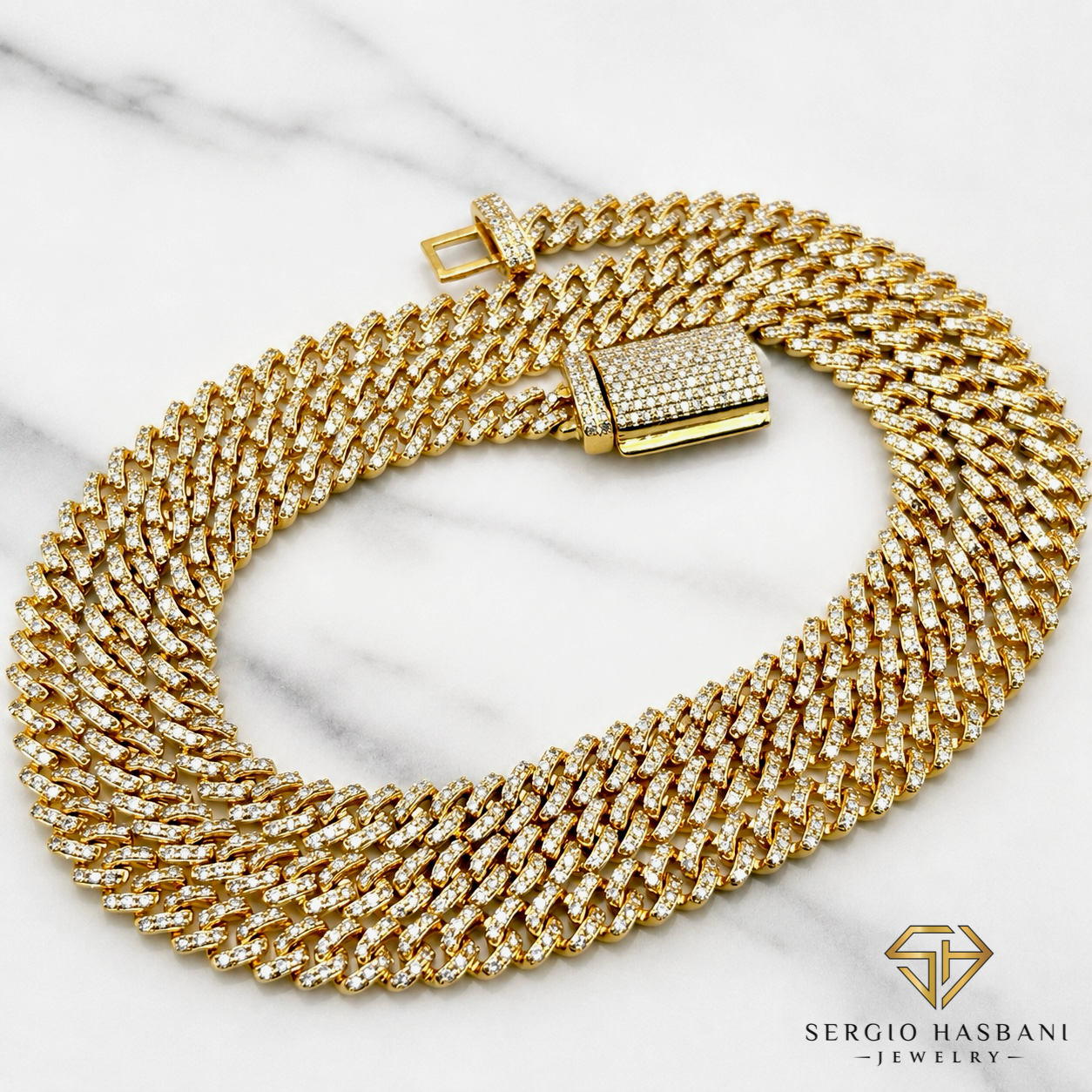 10K 4.5MM Diamond Cuban Link Chain