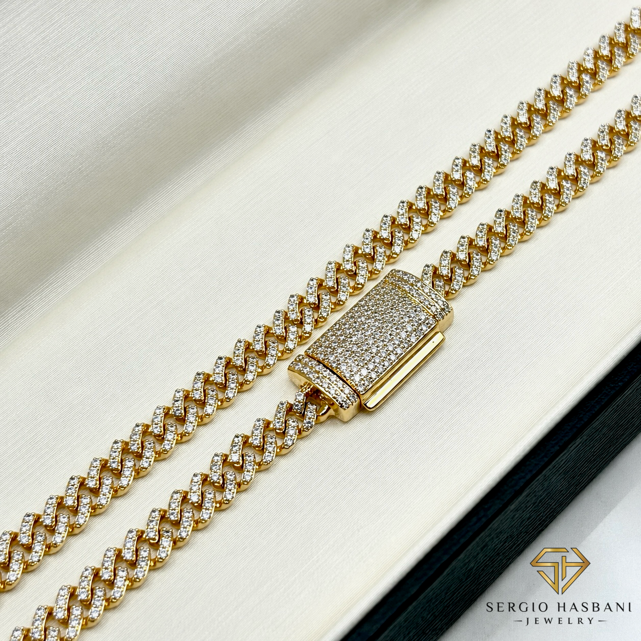 10K 4.5MM Diamond Cuban Link Chain