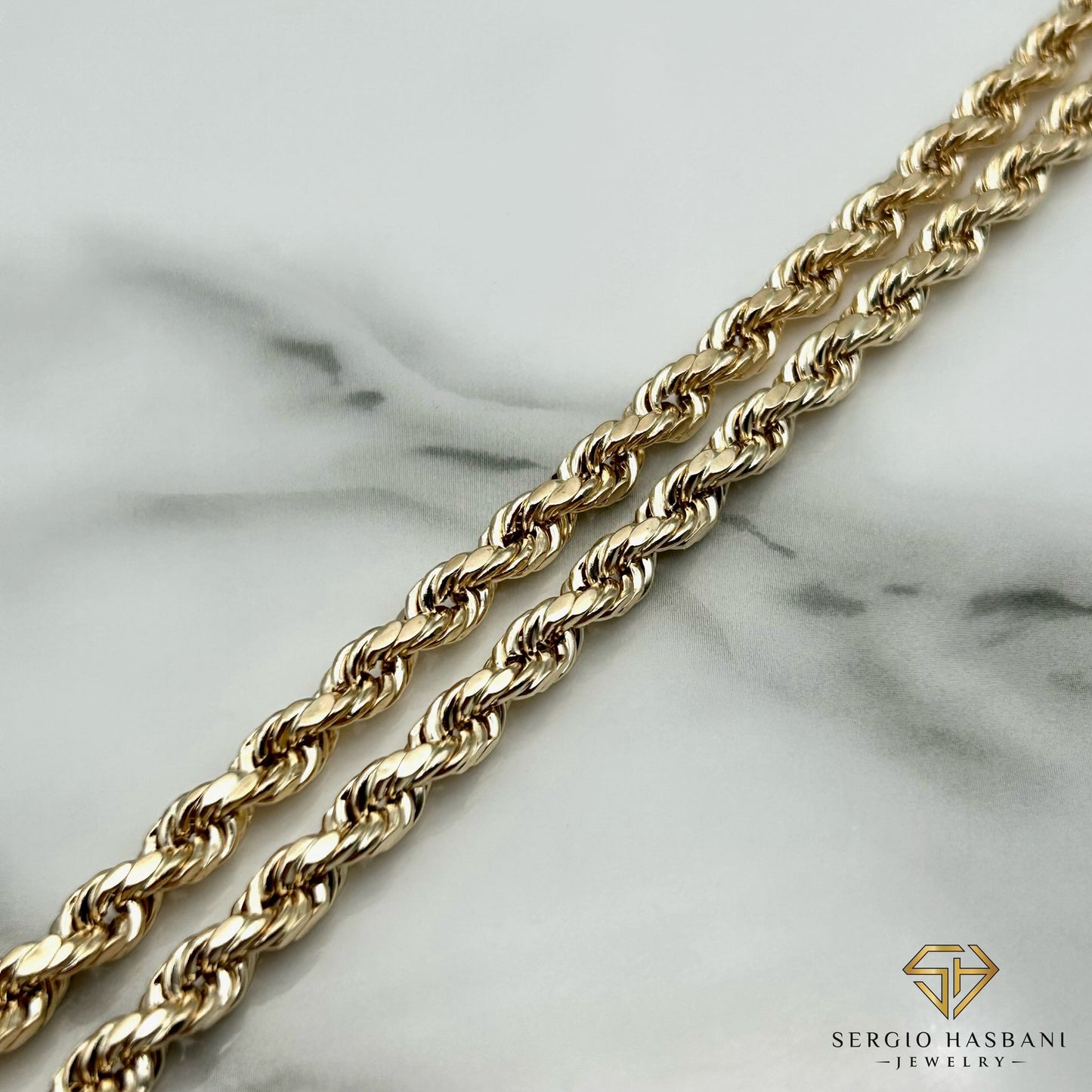 10K 4.75MM Diamond Cut Rope Chain