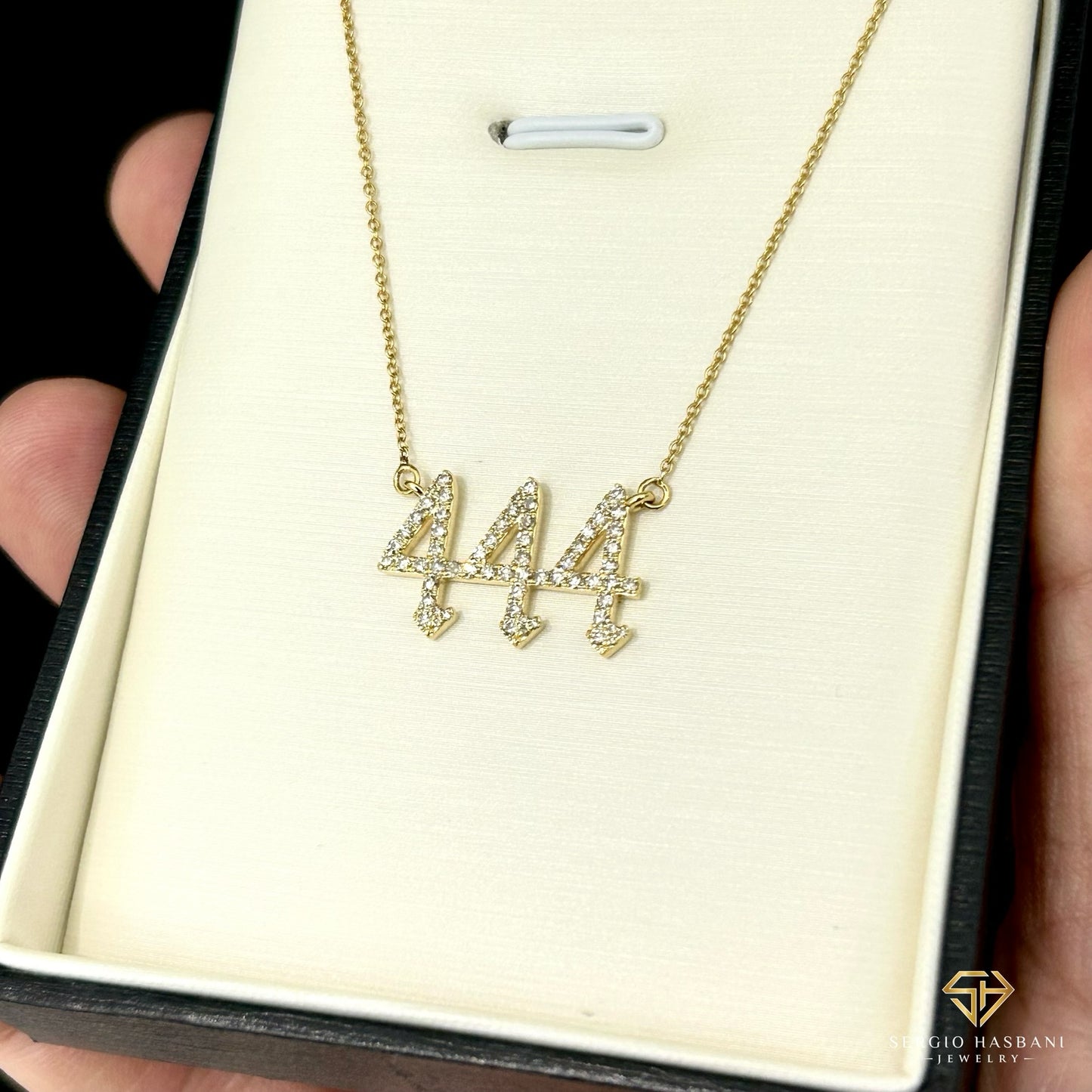 10K 444 Diamond Necklace