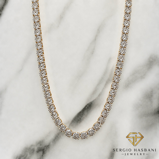 10K 4MM Illusion Diamond Tennis Chain