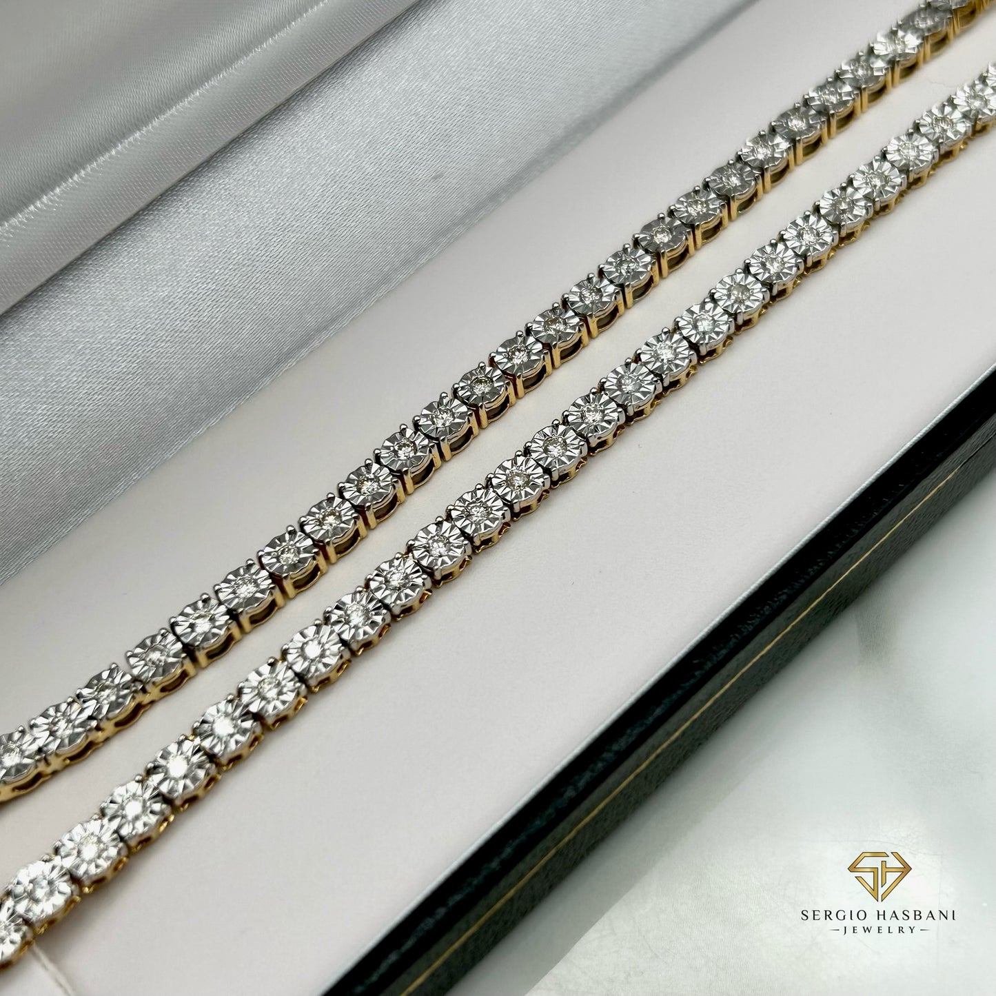 10K 4MM Illusion Diamond Tennis Chain