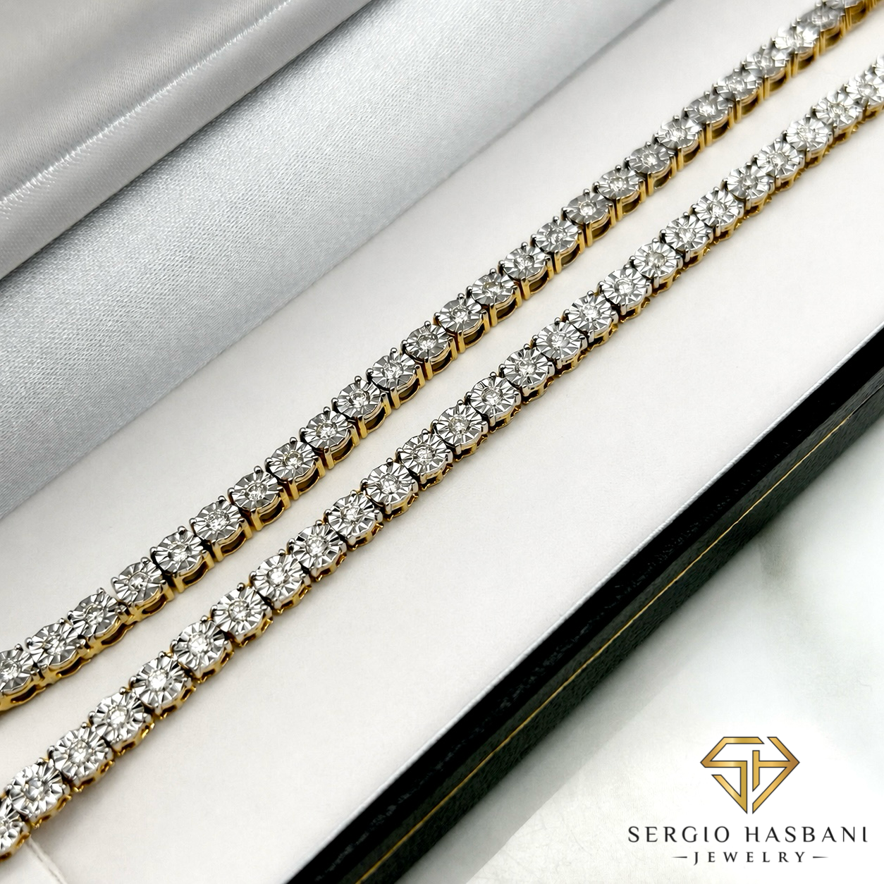 10K 4MM Illusion Diamond Tennis Chain