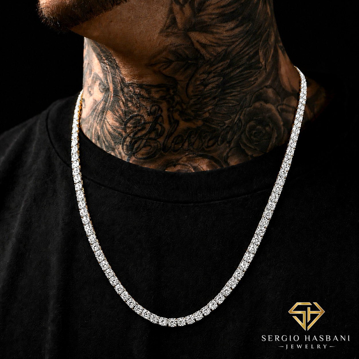 10K 4MM Illusion Diamond Tennis Chain