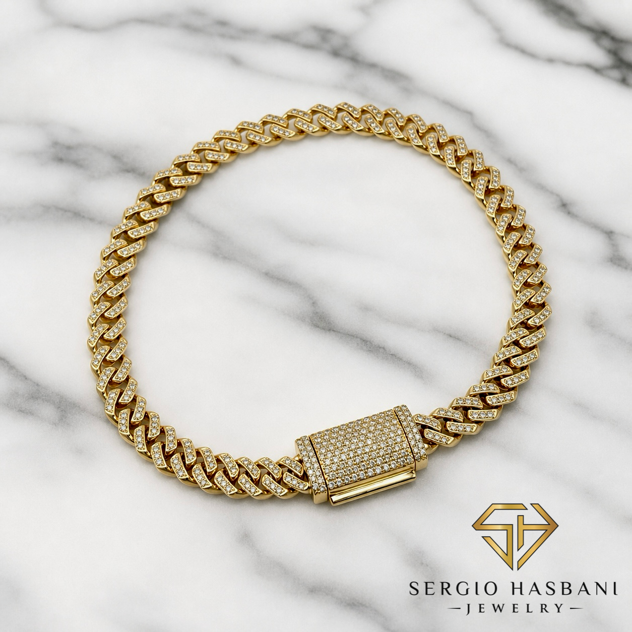 10K 5MM Diamond Baby Cuban Bracelet 2