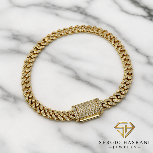 10K 5MM Diamond Baby Cuban Bracelet 2