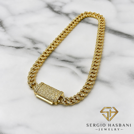 10K 5MM Diamond Baby Cuban Bracelet
