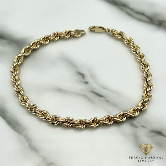10K 5MM Rope Bracelet