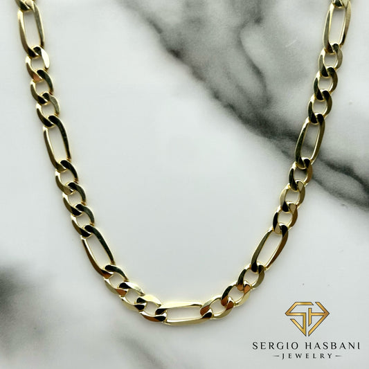10K 5MM Solid Figaro Chain