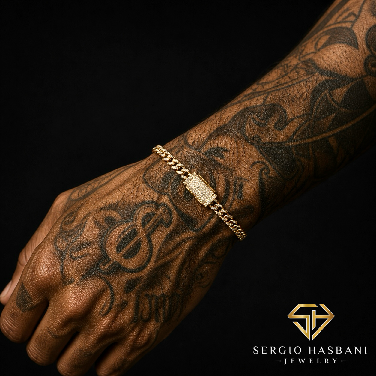 10K 5MM Diamond Baby Cuban Bracelet