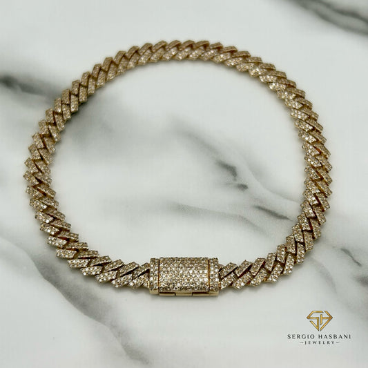 10K 6MM Diamond Cuban Bracelet