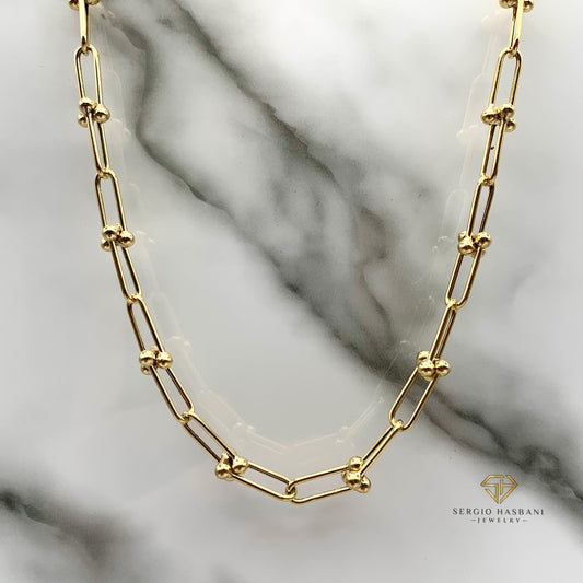 10K 6MM Paperclip Necklace