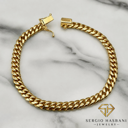 10K 6MM SOLID Cuban Link Bracelet