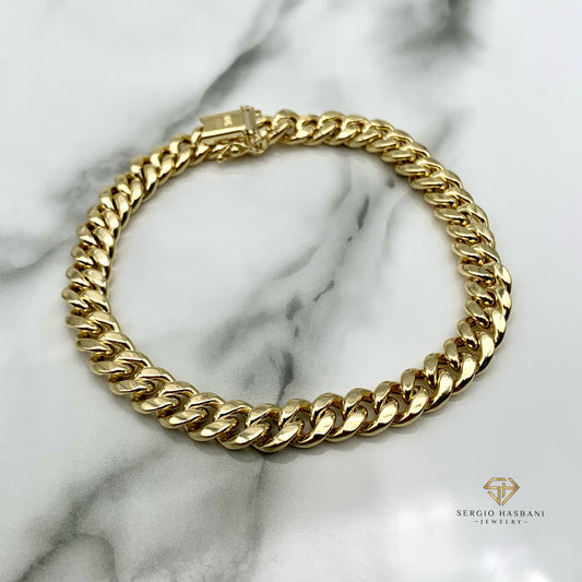 10K 7.6MM Cuban Link Bracelet