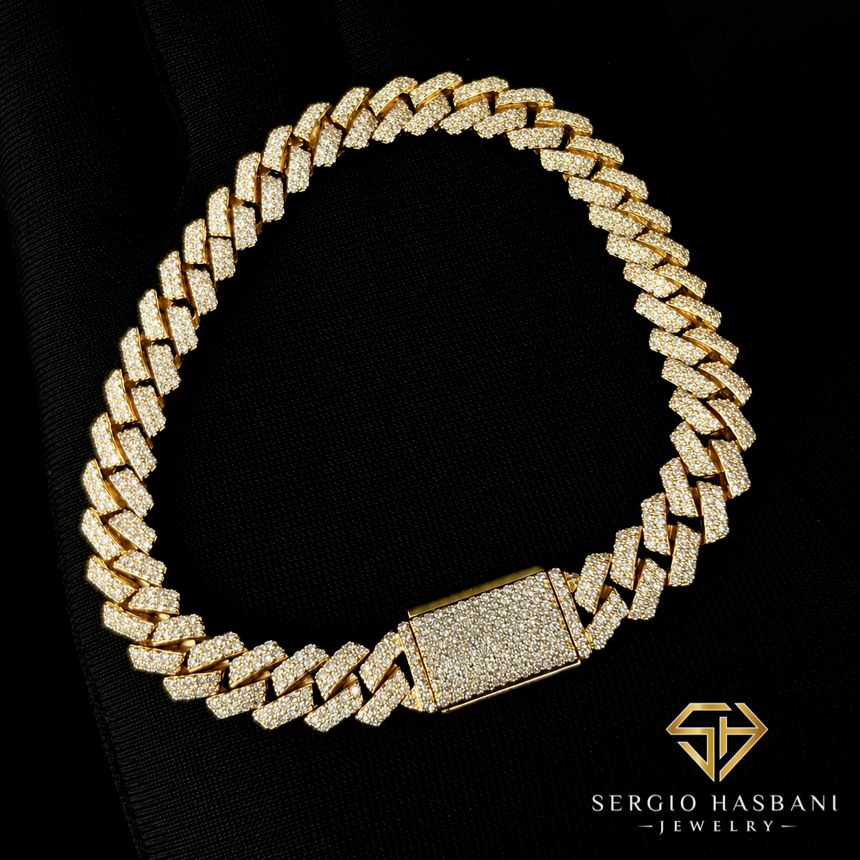 10K 8.2MM Diamond Cuban Link Bracelet