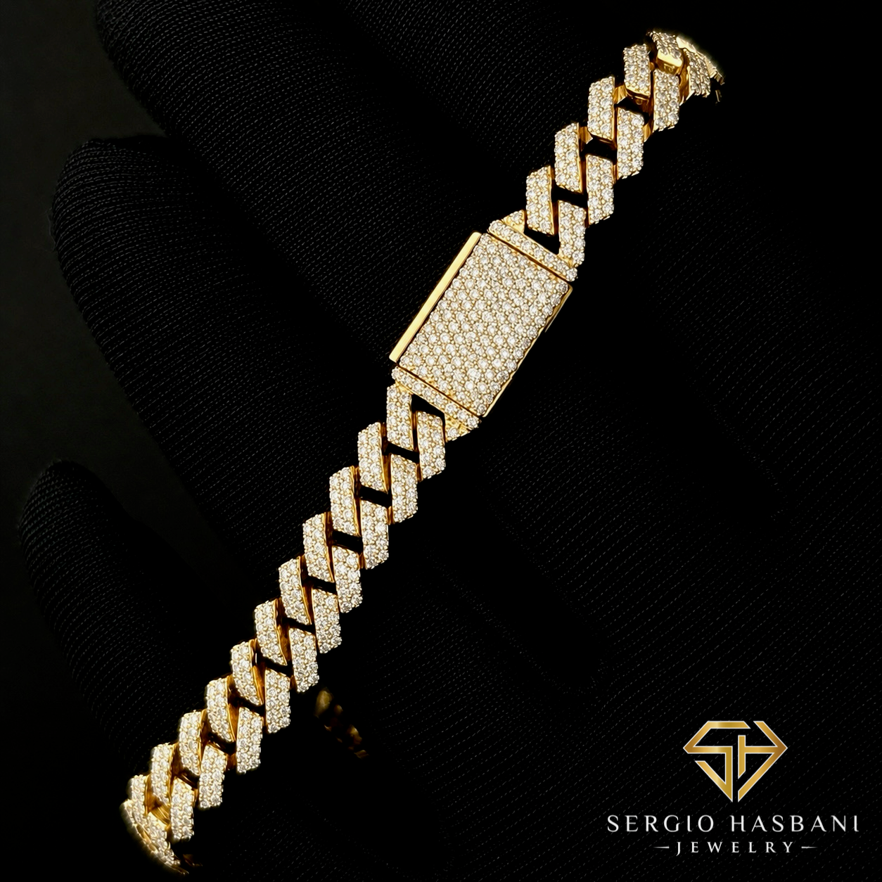 10K 8.2MM Diamond Cuban Link Bracelet