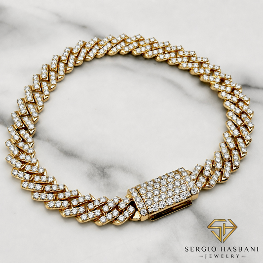 10K 8.5MM VVS Lab Diamond Cuban Link Bracelet