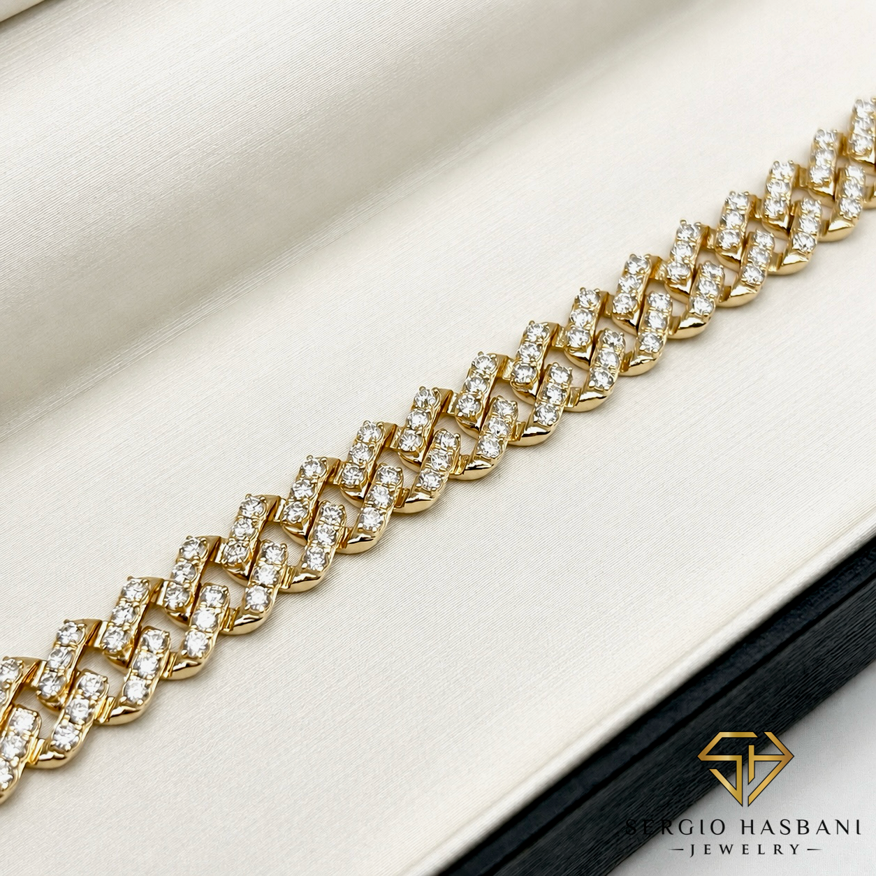 10K 8.5MM VVS Lab Diamond Cuban Link Bracelet